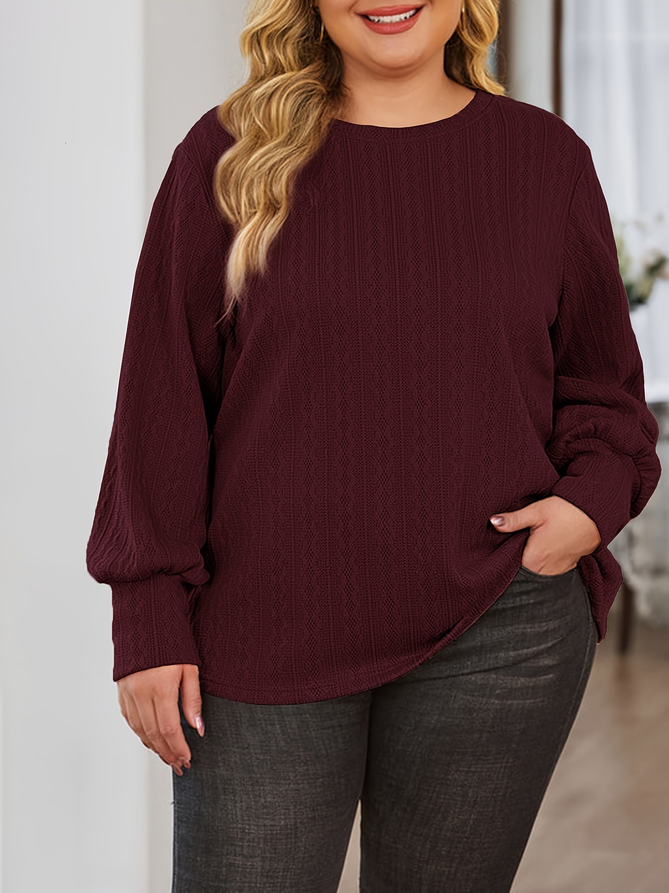 2025 Autumn and Winter Long Sleeve Round Neck Fashion Casual Solid Color Knitted Sweater Hoodie