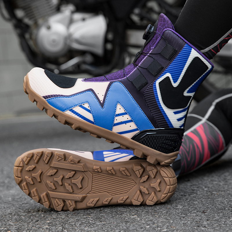 Four Seasons Motorcycle Short Boots Unisex Offroad Riding Shoes for Racing & Travel Non-Slip Wear-Resistant with Reliable Protective Design Key Gear