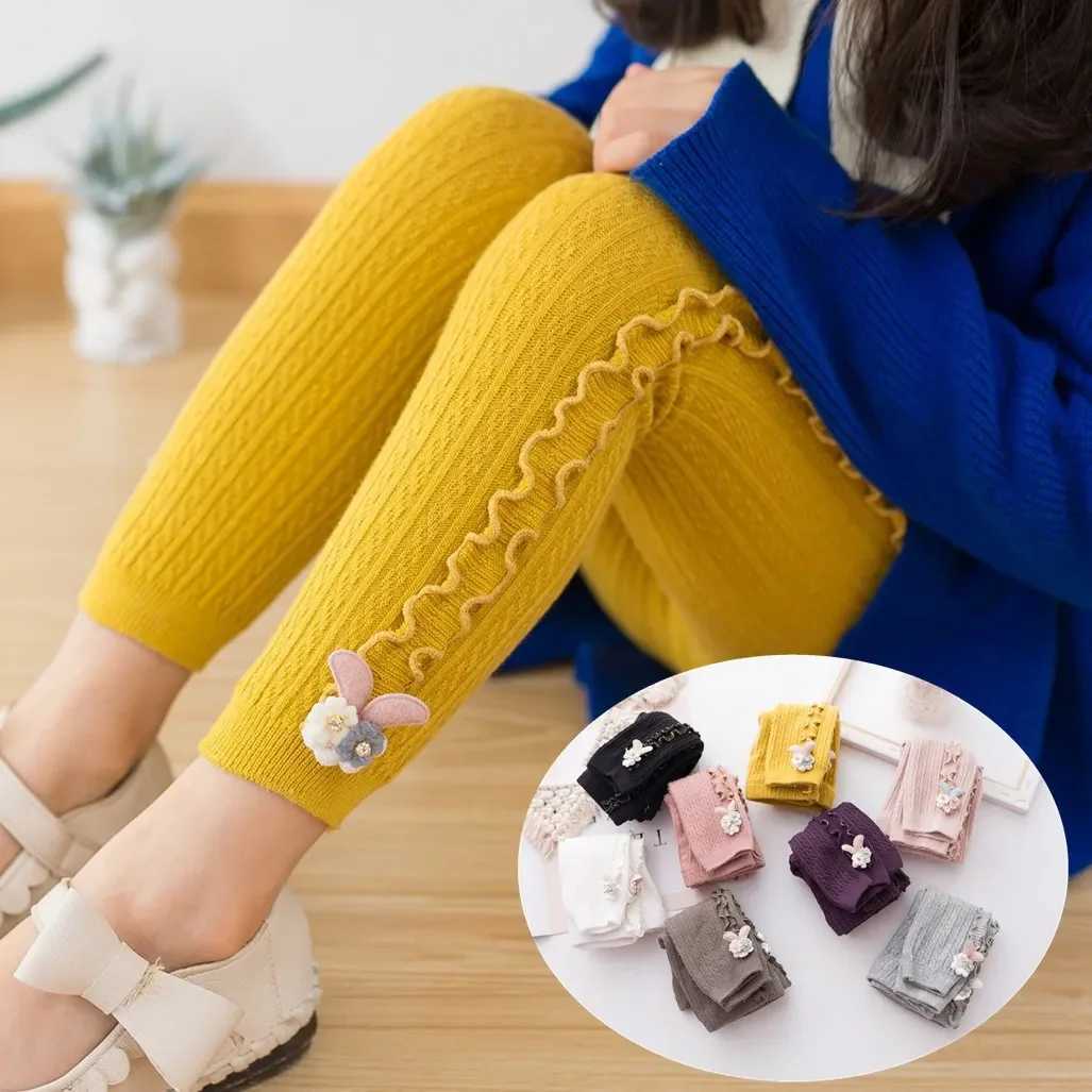Spring Autumn Fungus Leggings For Girls Candy Color Girls Leggins Elastic Children Pants Baby Ribbed Leggings ClothingT251024