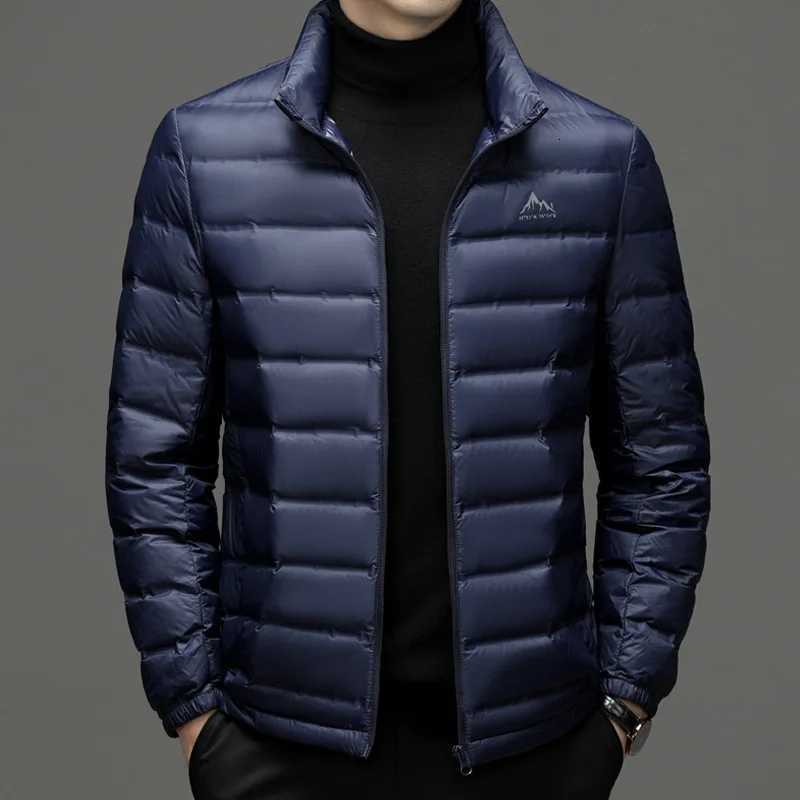 Autumn and winter light down jacket Mens highend stand collar lightweight down jacket White down warm jacket Z251024