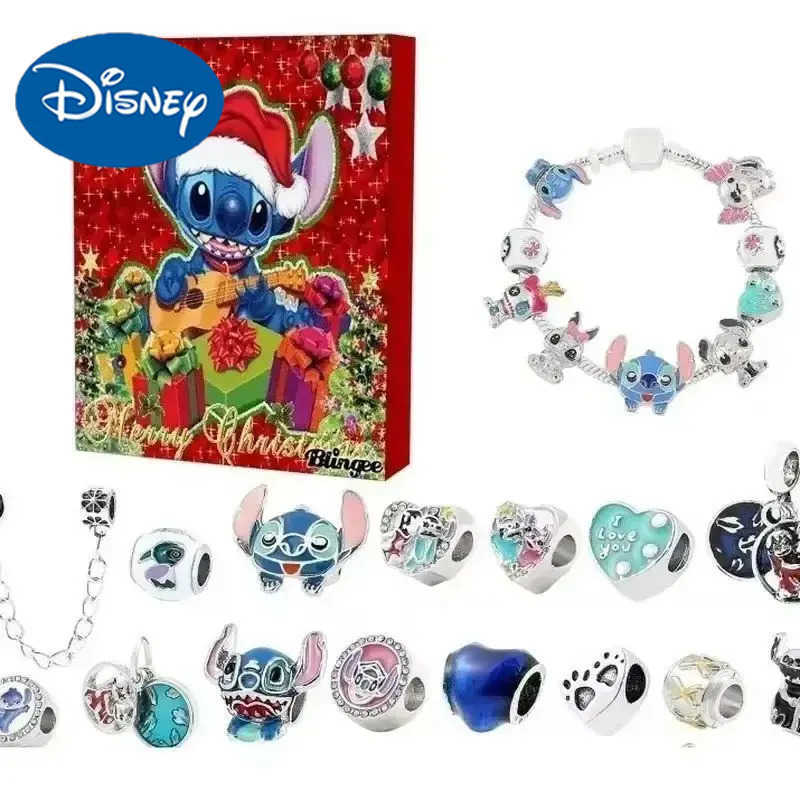 Disney Christmas Stitch Advent Calendar Bracelet - DIY Necklaces for Girls' Holiday Crafting Kits