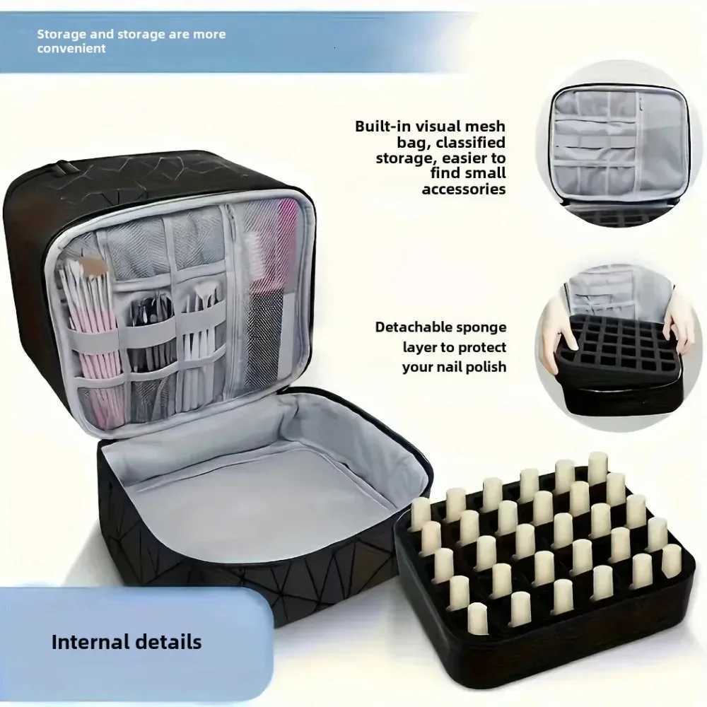 Portable DoubleLayer Storage Bag Nail Polish Essential Oil Travel Organizer MultiFunction Cosmetic CaseT251024