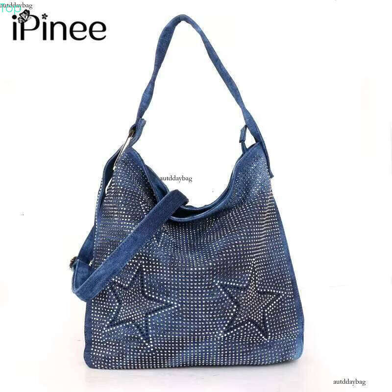 Ipinee Large Capacity Purses And Handbags Designer Female Denim Shoulder Crossbody Bags For Women