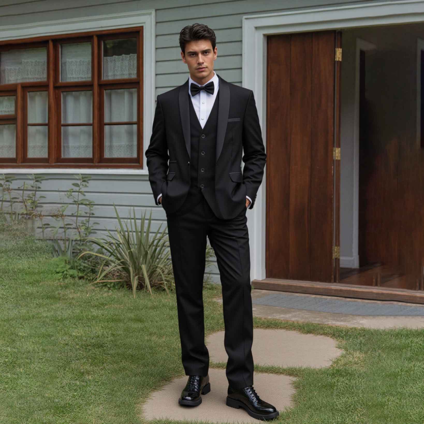 Formal Man Tuxedos 3 Pcs Jacket Vest Pants Business Men Suit Handsome Shawl Lapel One Button Wedding Groom Coat Customized
