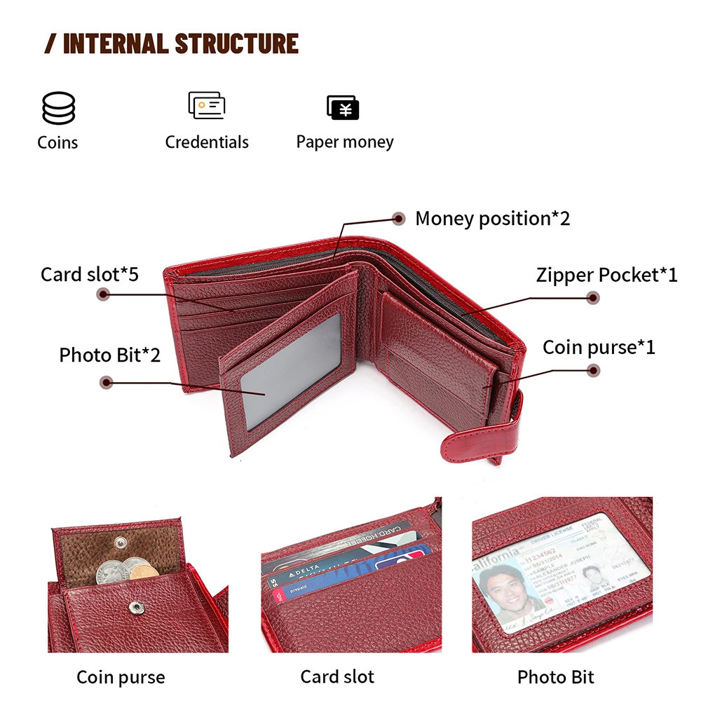 WESTAL Leather Wallet Short Fashion Large Capacity Patent MultiFunctional TwoFold Womens 251014