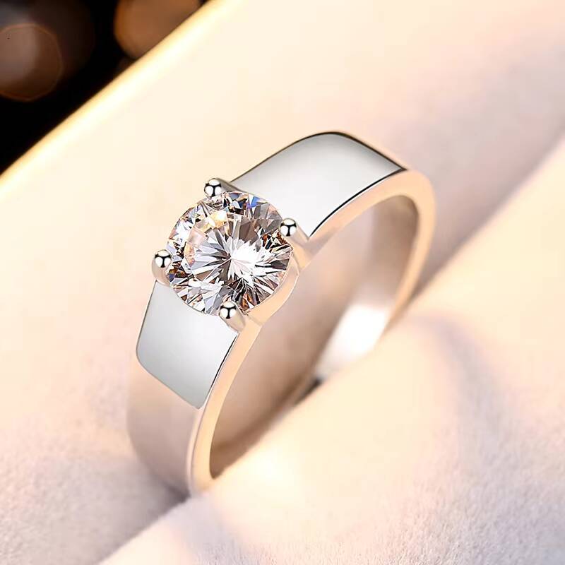 Fashion Custom Sterling Silver Moissanite Rings Wedding Jewelry 925 Sterling Silver Ring for Women