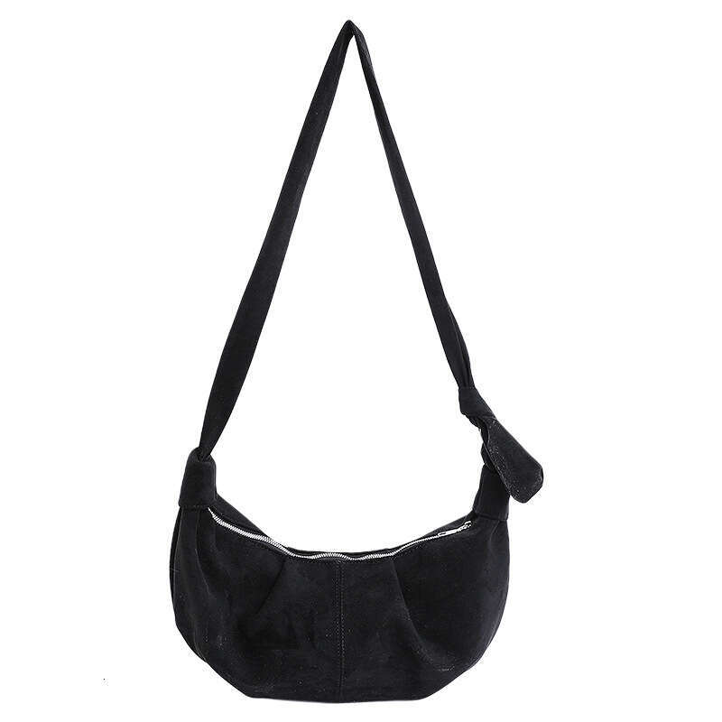 Korean Version Ins Suede Dumpling Niche Design Stitching Trendy Simple High-End Large Capacity Shoulder Crossbody Bag