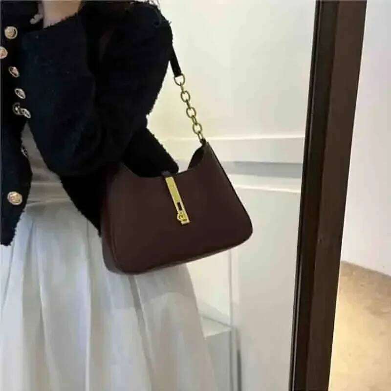 PU Leather Shoulder Bag For Women Casual Solid Color Design Handbags Brand Purse 2025 Fashion Shopper Clutch Women's Bags