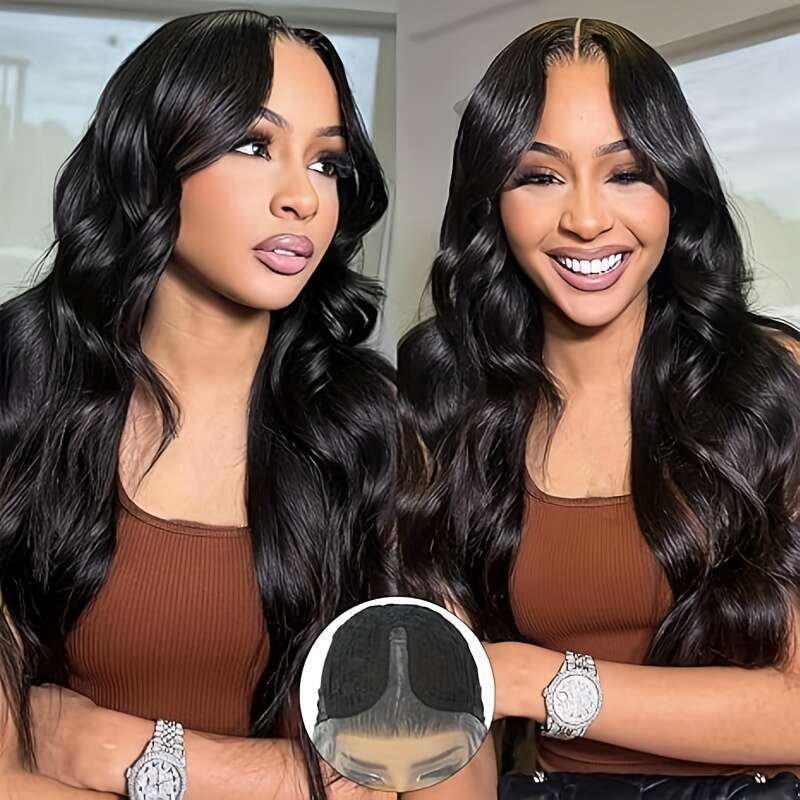 TIMOPOL Human 13x4 HD Wig 200% Density Glueless Lace Front Wigs With Baby Hair Natural Black