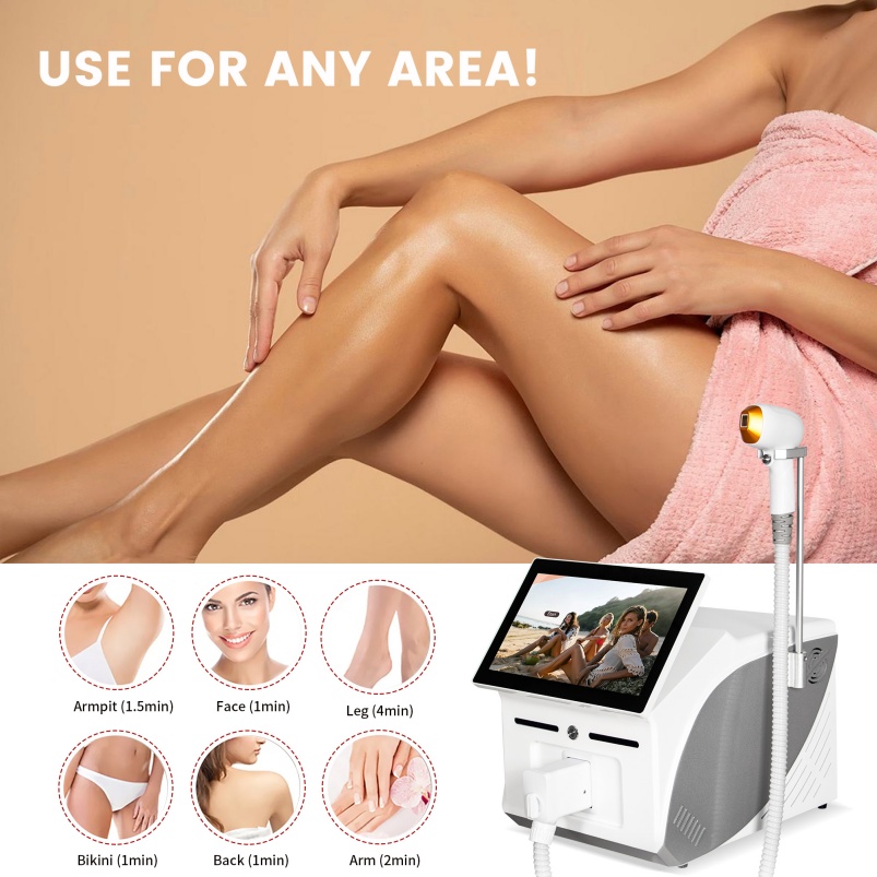 Professional Diode Laser Ice Cooling Hair Removal 3 Waves 755nm 1064nm 808nm Painless Permanent Equipment High Power