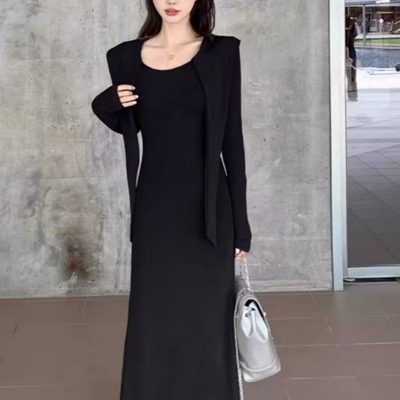 T19146 New French-style relaxed design long-sleeved dress for women, spring and autumn