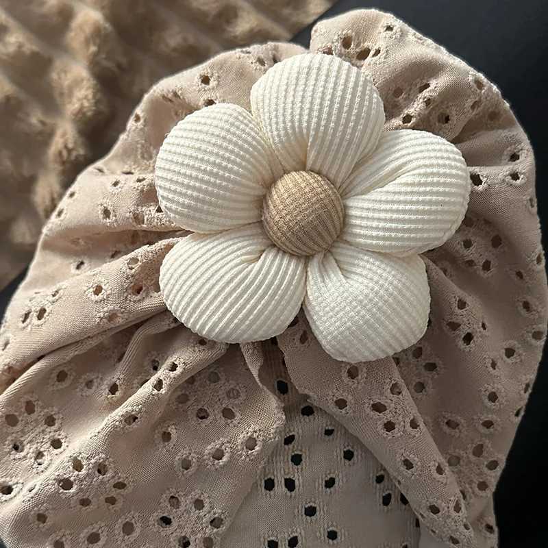 Baby Girl Hat Elastic Newborn Cap Spring Summer Turban Flower Baby Girls Hats Breathable Toddler Headwraps Hair AccessoriesL251024