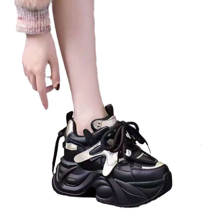 Trendy Dad Women, Thick Sole, Hidden Wedge, Lightweight Sneakers, Casual Versatile Shoes for Petite Sizes