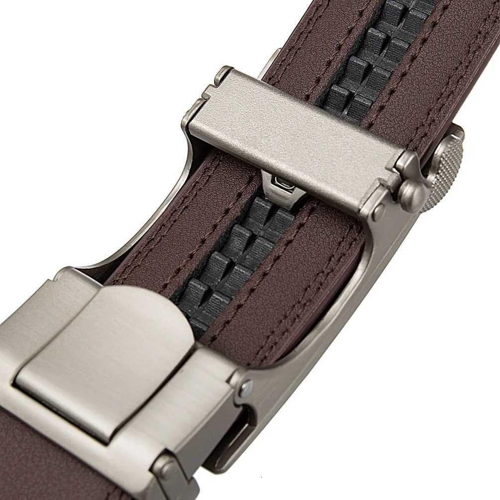 35cm High End Handsome Alloy Automatic Buckle Belt Mens Durability PU Leather Waistband Fashion Business Male Waist Straps W251024