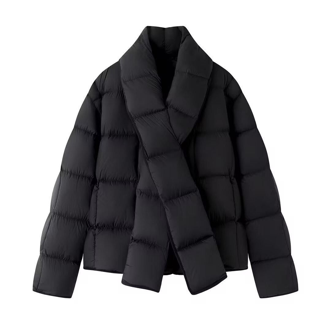 Designer women down jacket 25 autumn/Winter new style, women's detachable scarf 90 white duck down short bubble, catching the trend of overcoats
