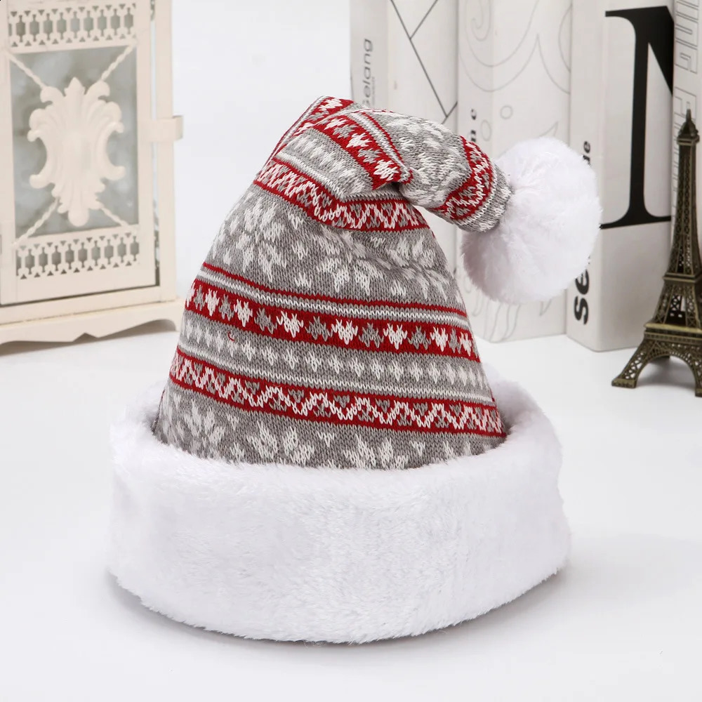 Snow Deer Knitted Woollen Christmas Hat 3040cm Adult rens Winter Hat Decoration Christmas Atmosphere Layout 251023