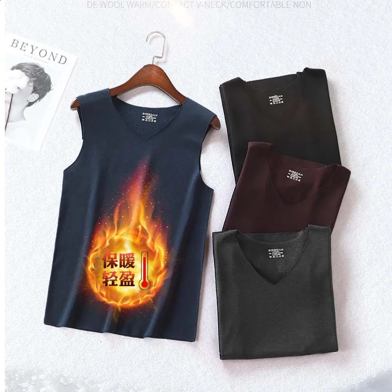 Warm Vest For Man Comfortable With Velvet Large Size Keep Warm Underwear Men Vest Mens Winter Thermo Shaping Male Vest Winter 251018