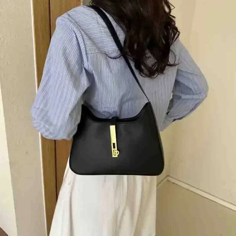 PU Leather Shoulder Bag For Women Casual Solid Color Design Handbags Brand Purse 2025 Fashion Shopper Clutch Women's Bags