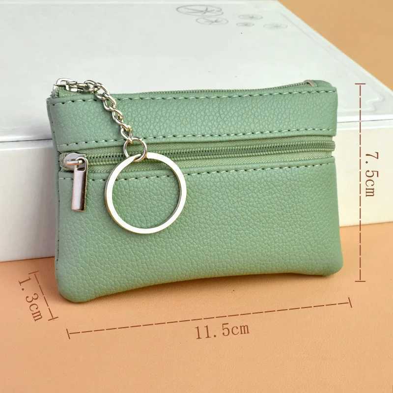 Mini PU Leather Wallet Coin Purse Key Bag Fashion Key Holder Pocket Card Storage Bag Multifunctional Zipper Coin Pouch Z251023
