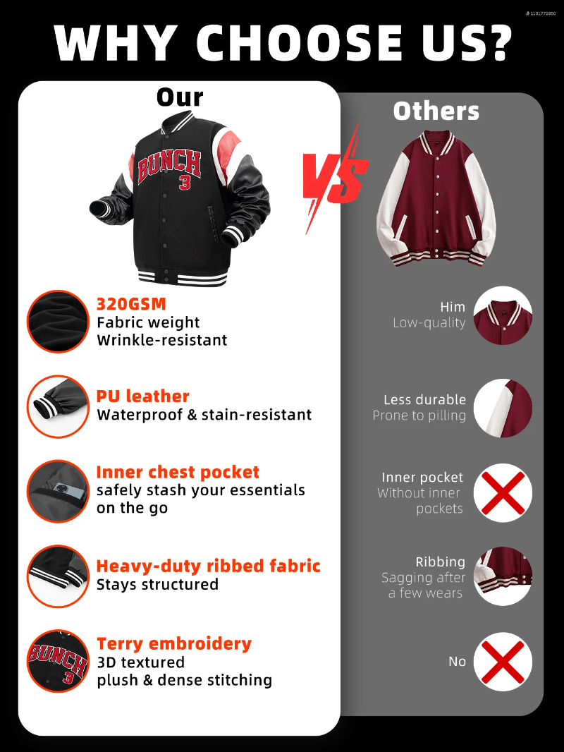 Men's Jackets Mens Varsity Bomber Black Vintage Letter Embroidery Loose Baseball Coats Faux Wool Leather Jacket For Fall&winter