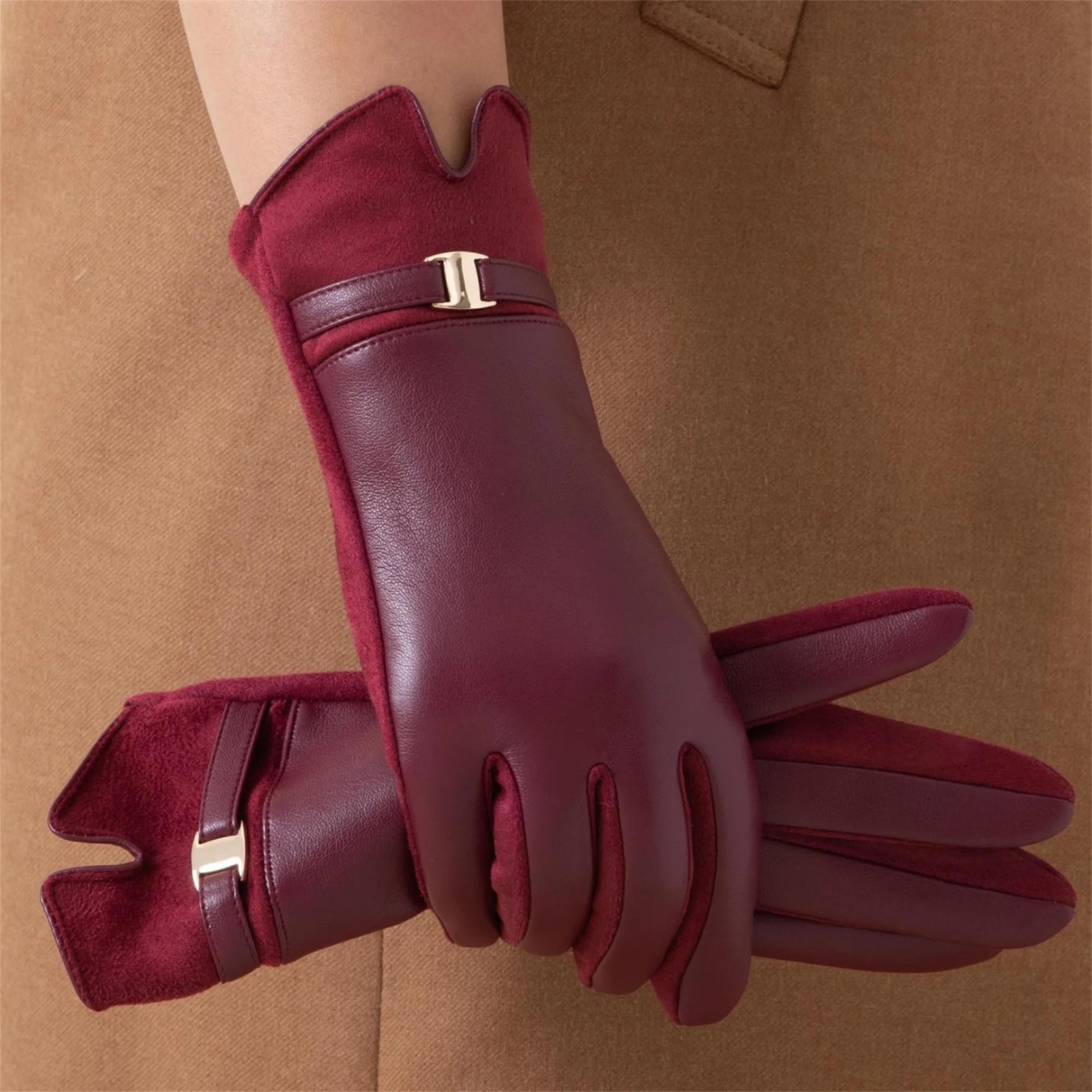Women Winter Gloves Faux Fur Lined Waterproof Touch Screen Gloves Thermal Gloves for Snowy Weather Activities Outdoor 251020