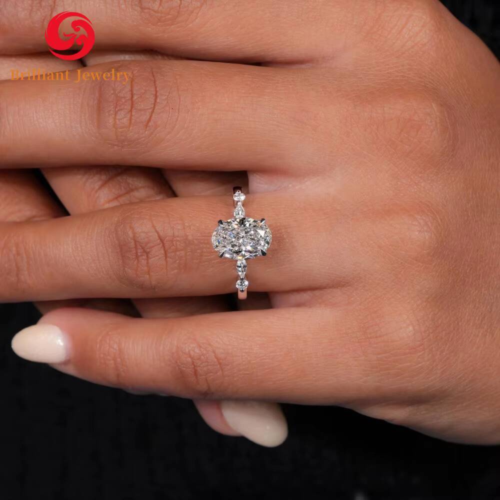 Igi Certified Diamond Lab Grown Wedding Rings 925 Sterling Silver Diamond Synthetic Lab Grown Diamond Ring