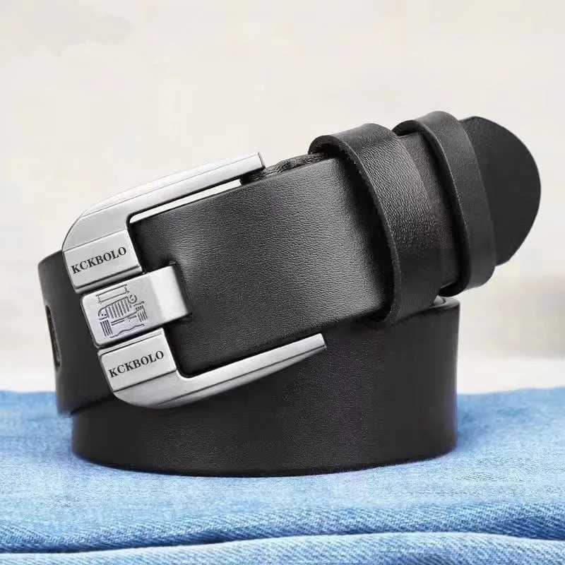 Fashionable High Quality Mens Belt Synthetic Leather Business Alloy Pin Buckle Belt Gentlemen Premium Quality Belt for Men W251024
