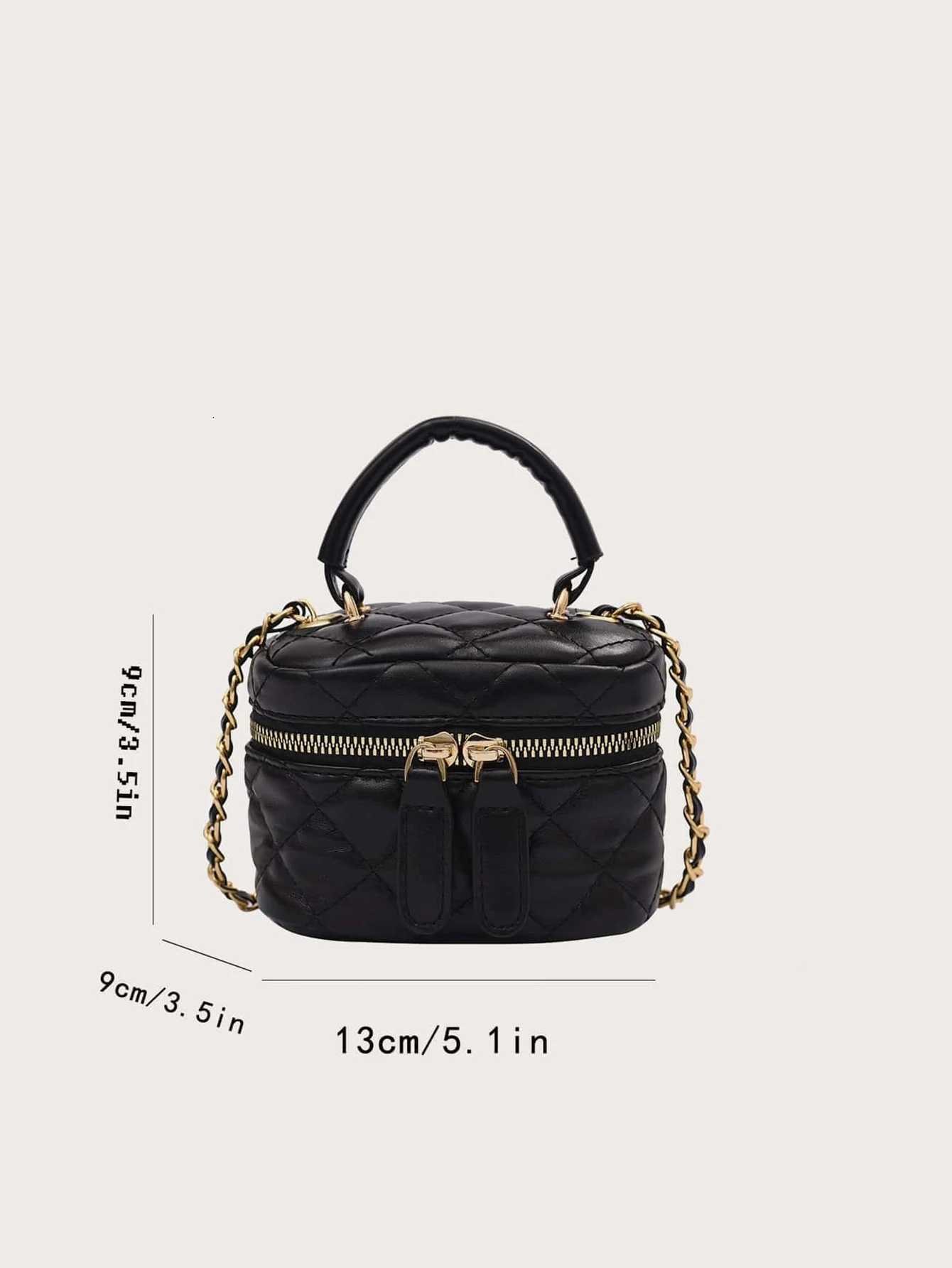 Diamd Quilted Leather Bucket Bag with Gold Chain Shoder Strap and Golden Zipper Details MtiColor Ripped Edge Vintage Styl Y251022