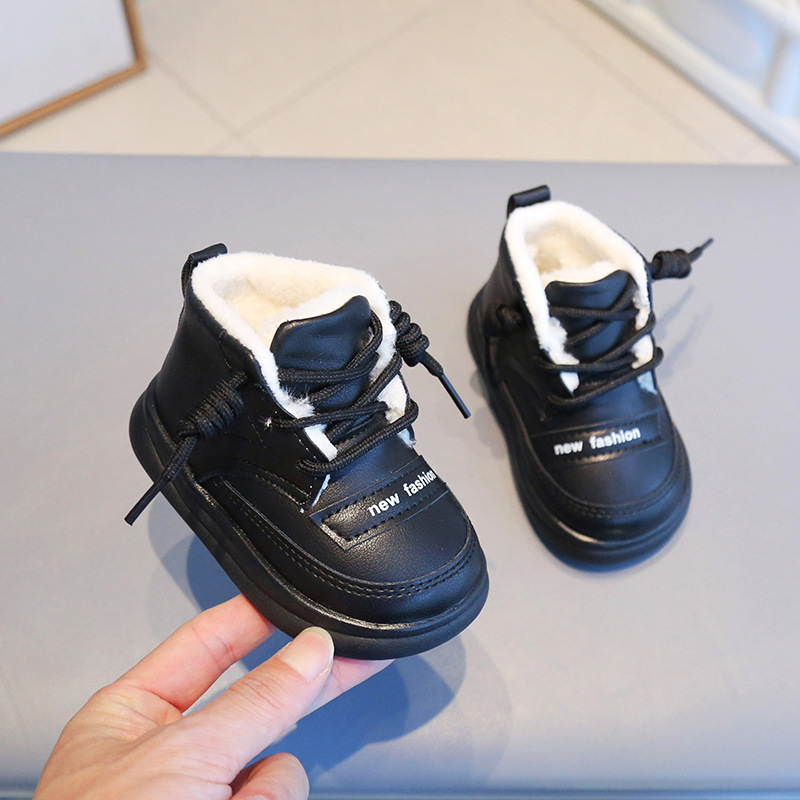 Toddler Boots for Infant Boys Fur Plush Warm Winter Shoes Girls Kid Short Boots Walkfashion Baby Non-slip Snow Boots Shoes Sizes US1C-US9C W1150