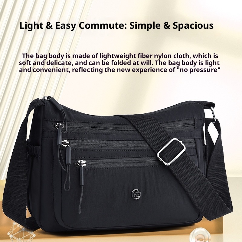 Casual Crossbody Bag for Women 2025 Summer New Arrival Large Capacity Lightweight Multi-Compartment Handbag Middle-Aged and Elderly Women's Bag