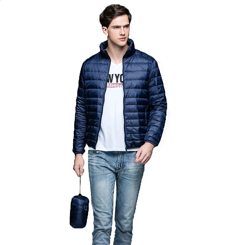 CHRLCK Packable Down Jackets Mens Ultralight Camping Trekking Waterproof Winter Coat Outdoor Windproof Warm Puffer Jacket Male 251023