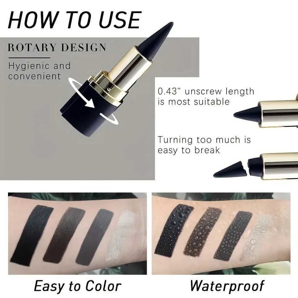 2PCS Matte WaterproofSmudge Proof Eyeliner Balm Black Lip liner Solid Eyeliner Balm Eyeshadow Makeup for Women CosmeticsL251024