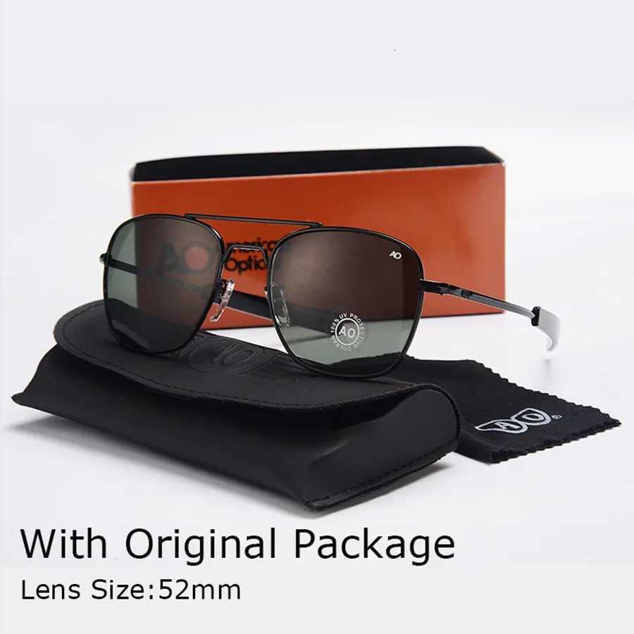 Fashion Classical Aviation Sunglasses Men AO Sun Glasses For Male American Army Military Glass Lens OculosT251024