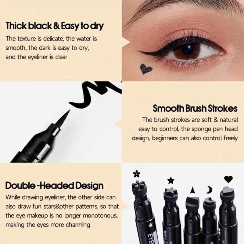 Seal Eyeliner Waterproof and Sweatproof Longlasting Eyeliner Suitable for Music Festival Makeup Eye CosmeticsL251024