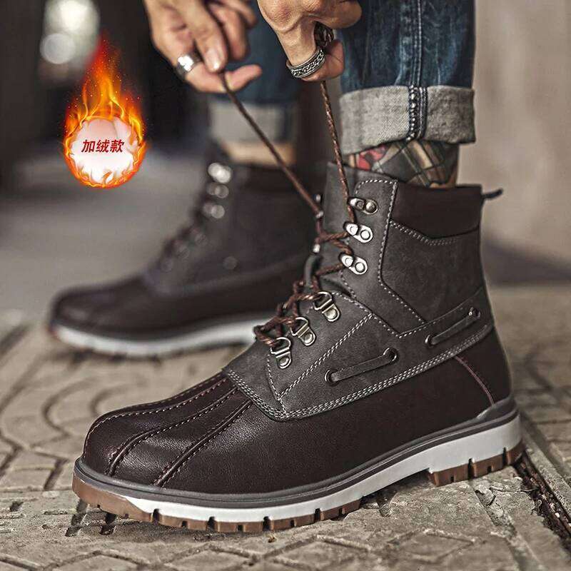 Extra 47 Outdoor Winter Snow Training Work Boots, Waterproof, Anti-Slip And Warm, Autumn Men's Shoes