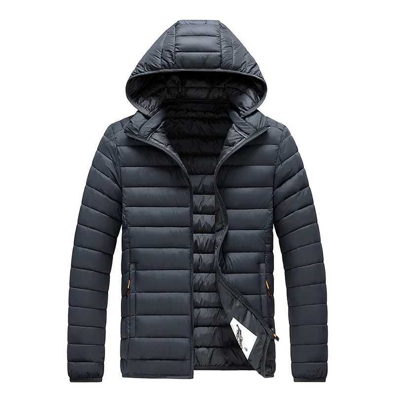 8XL PlusSize Cotton Padded Mens SlimFit Lightweight Cotton Jacket for Winter Hooded MultiColor Striped Style Z251024