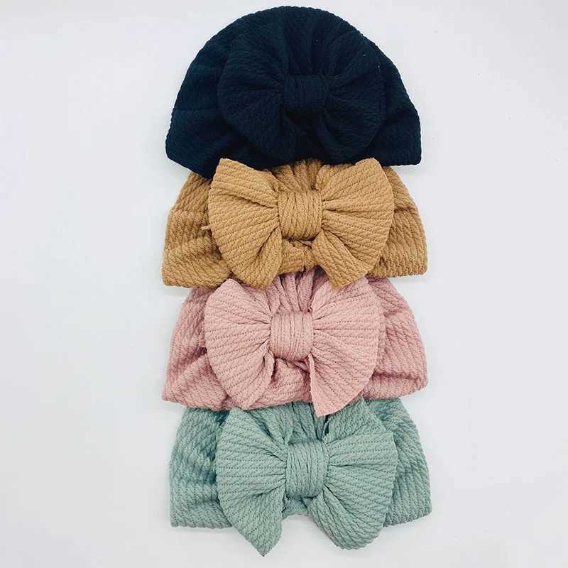 Autumn Winter Baby Turban Cap Bowknot Newborn Indian Hat 02Year Boy Girl Head Protection Headwrap Kids Beanie Hair AccessoriesL251024
