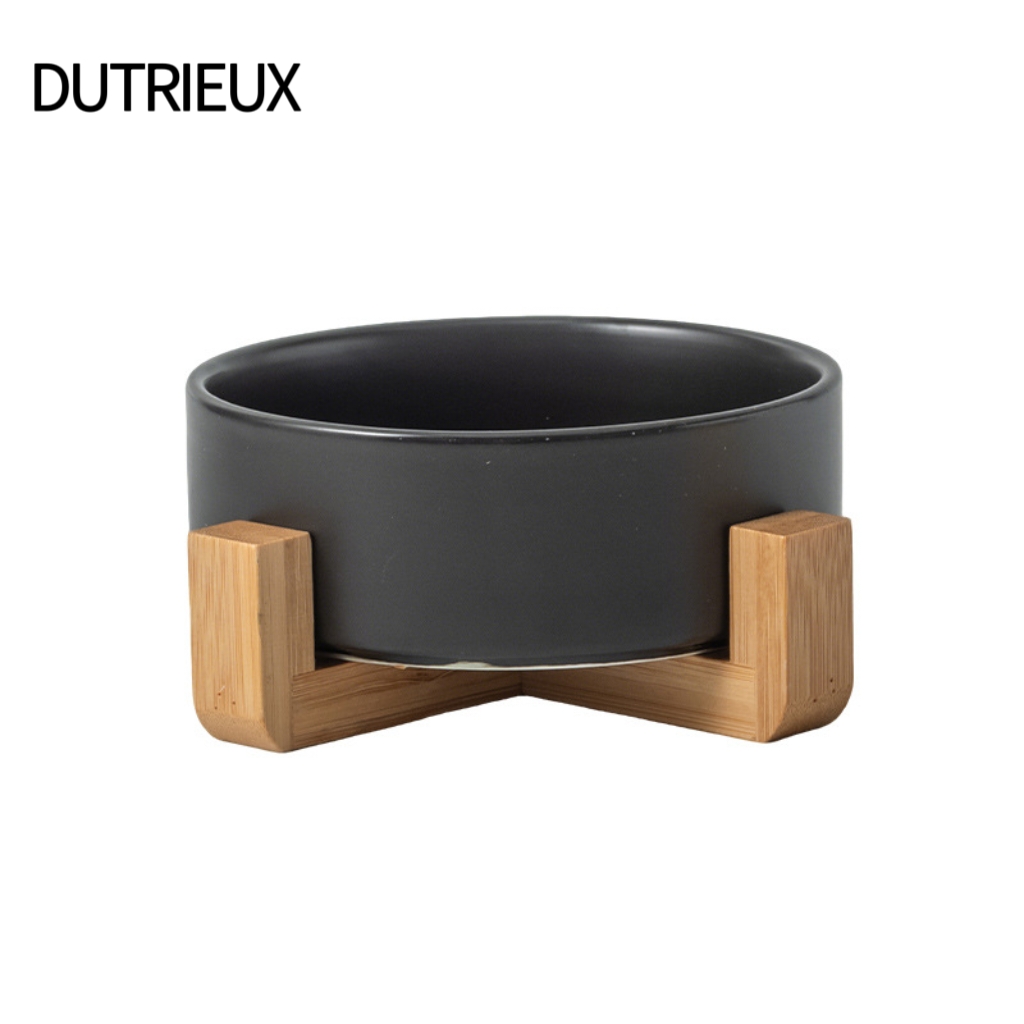 K3287 Wholesale Pet Slow Feeding Bowl with Anti-Choking Design and Neck Guard for Anti-Tip, Plastic Frame and Ceramic Inner Bowl