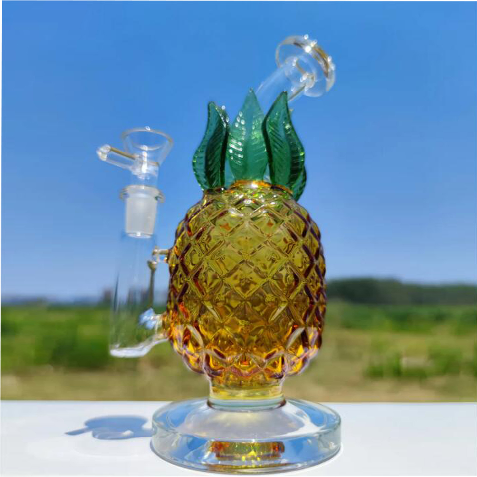 7.9inchs Thick Glass Bongs Pineapple Heady Water Pipe Bubbler Recycler Oil Rigs Dab Rigs Accessory Smoking Dry Herb