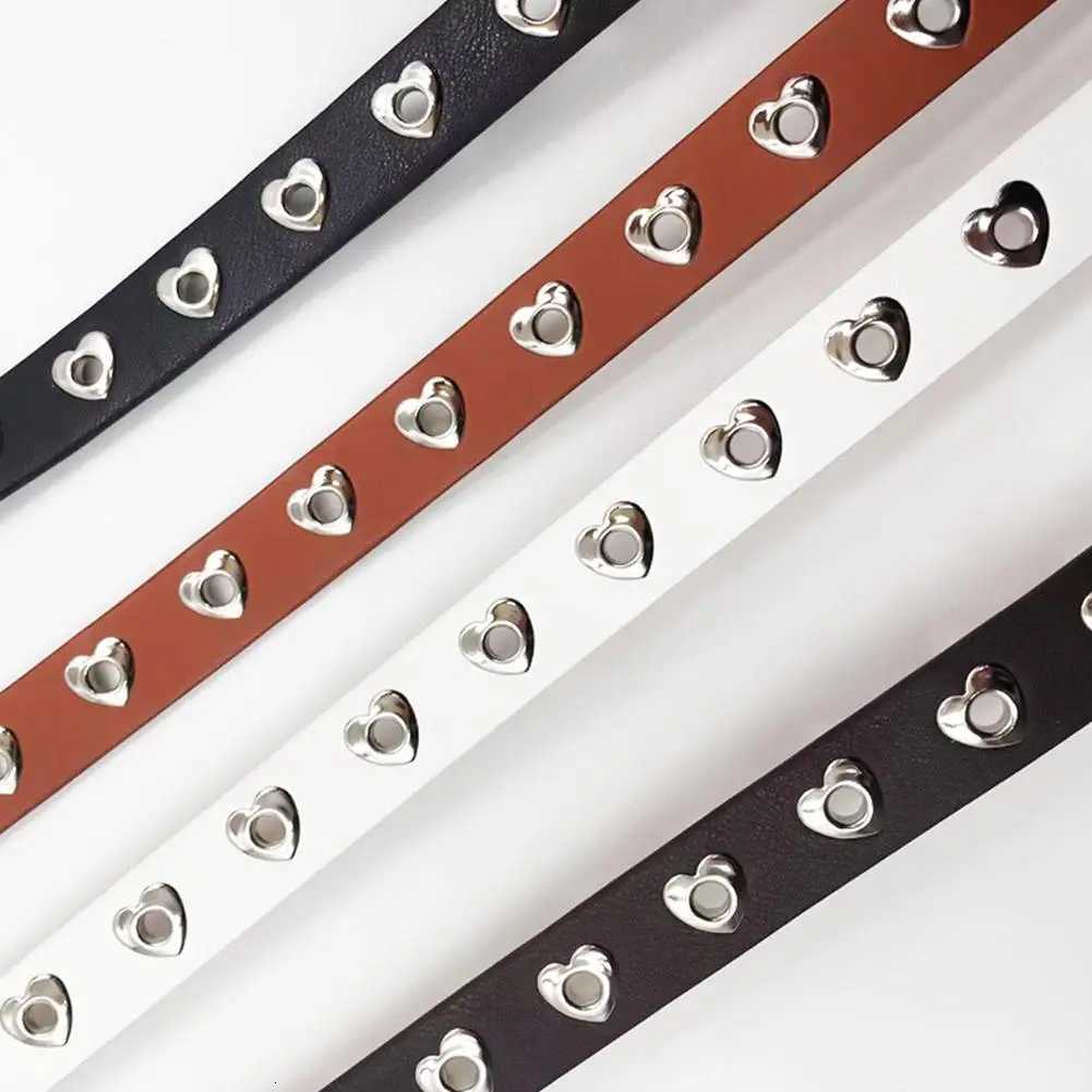 Heartshaped Hollowing Belt For Manwomen Punk Creative Fashionable Peachshaped Buckle Belt Pu Leathe Waistband Y2K Decoration W251024