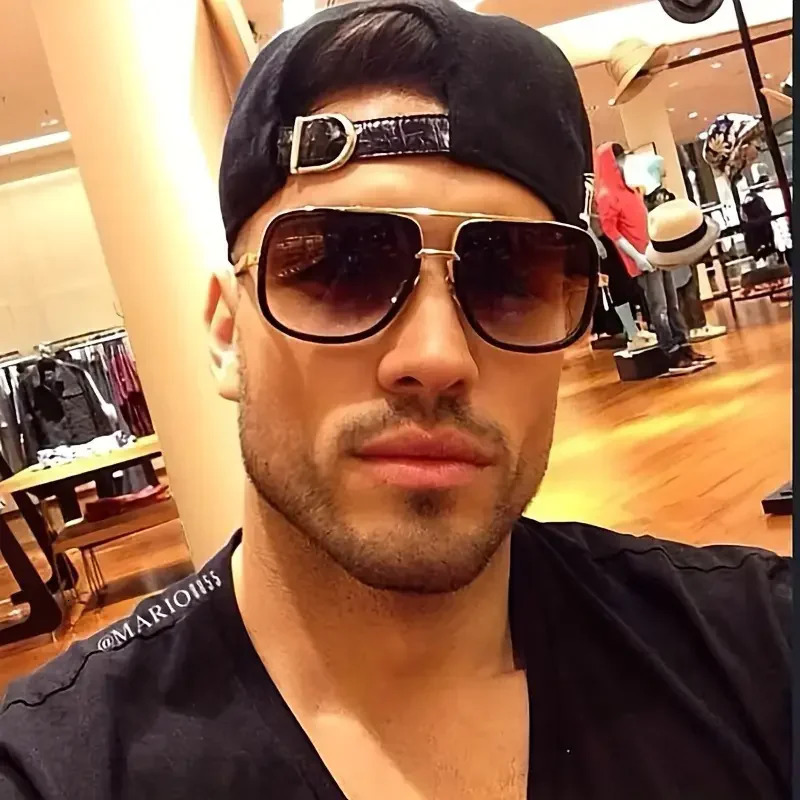 Fashion Big Frame Sunglasses Men Square Metal Sun Glasses Women Retro Sun Glasses Vintage High Quality Gafas Oculos De Sol 251023