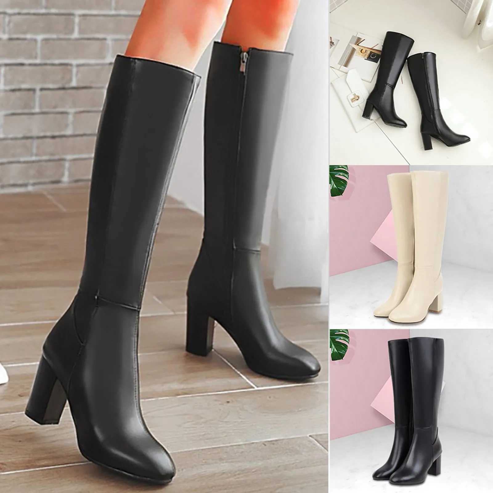 Autumn And Winter WomenS High Boots Fashion Soft Leather Back Zipper Long Boots Ladies Comfortable Knee High Boots Botas Mujer W251024