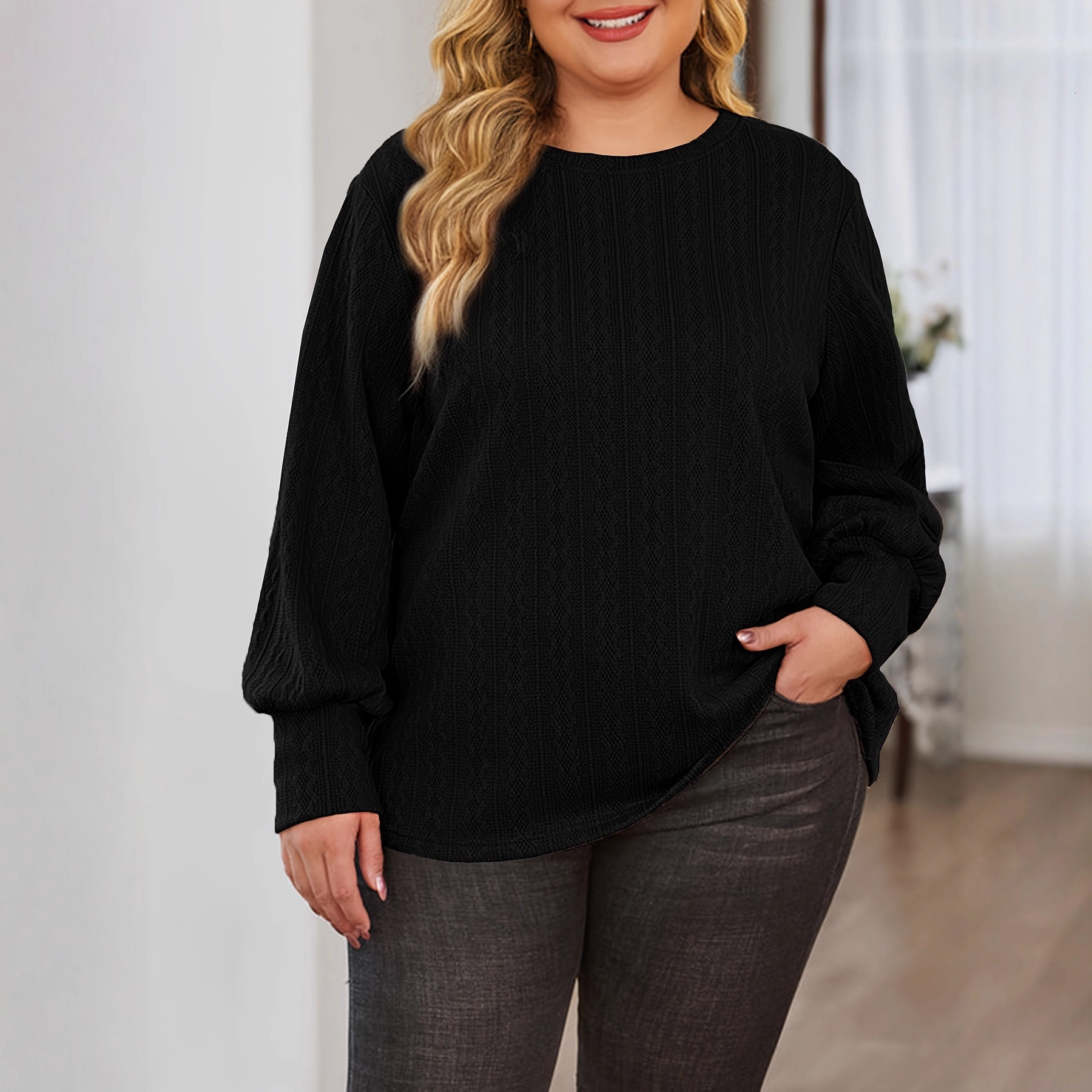 2025 Autumn and Winter Long Sleeve Round Neck Fashion Casual Solid Color Knitted Sweater Hoodie