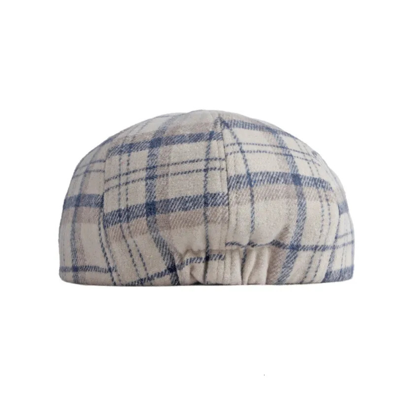 LDSLYJR Autumn Winter Polyester Plaid sboy Caps Flat ed Cap Men and Women Painter Beret Hats 61 251021