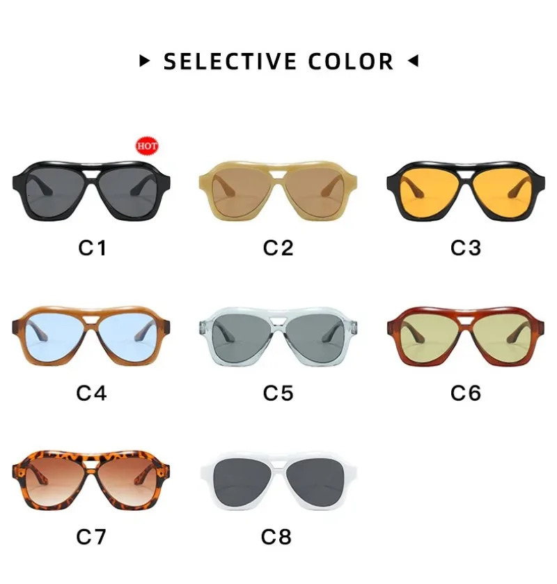 Retro Women Double Beam Sunglasses Glasses Ins Fashion Gradient Eyewear Men Eyeglasses UV400 Goggles 251023