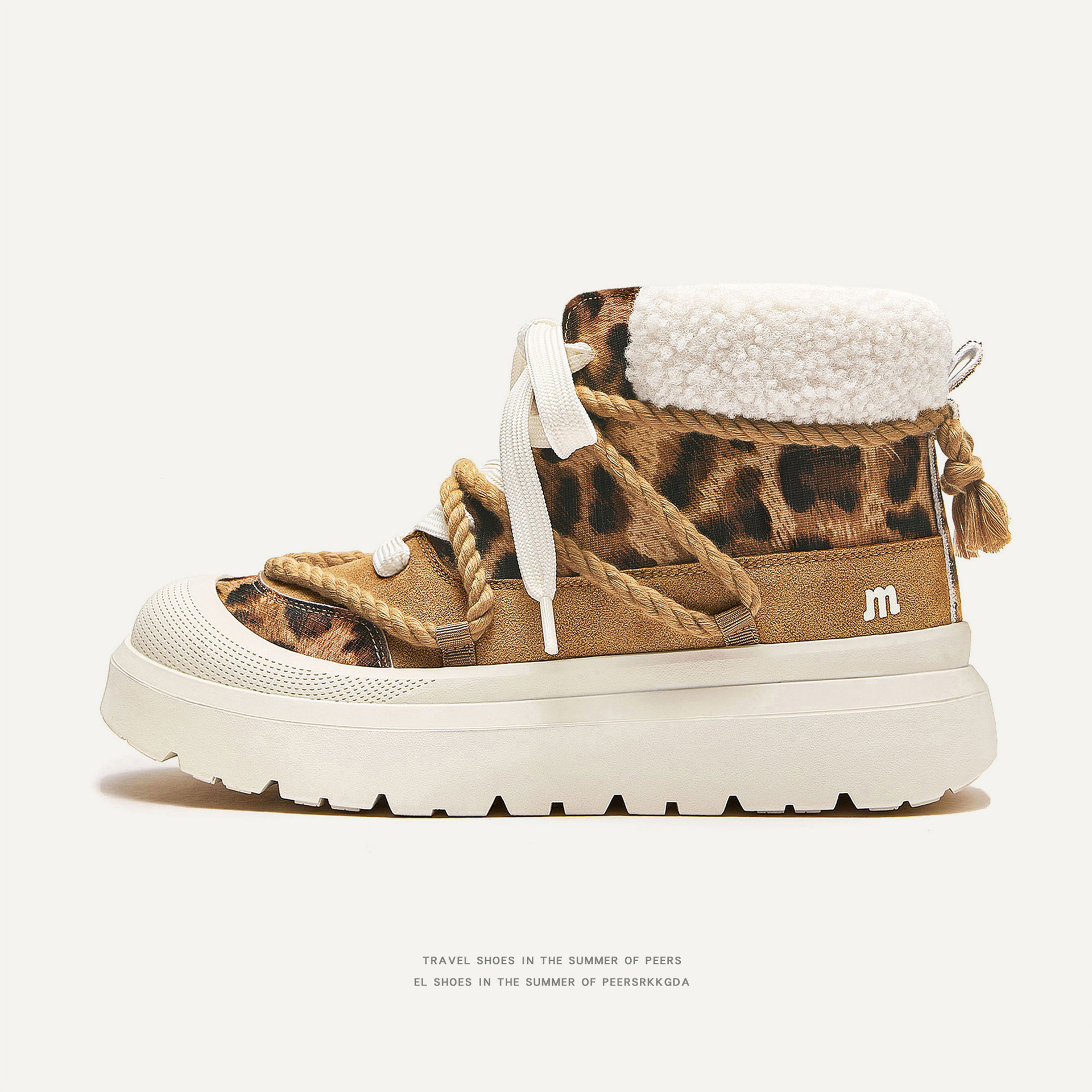 Designer boots thickened autumn and winter new luxury boots warm cotton shoes short snow boots neutral leopard print snow boots