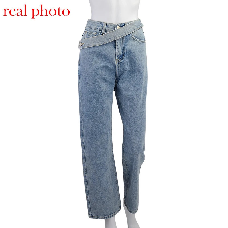 Cryptographic Casual Fashion Straight Denim High Waist Jeans Women Pants Fall Winter Harajuku Boyfriend Jeans Loose Bottom 251021