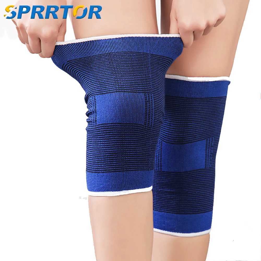 1Pair Elasticated Knee Blue Knee Pads Knee Support Brace Leg Arthritis Injury GYM Sleeve Elasticated Bandage Ankle Brace SupportW251024