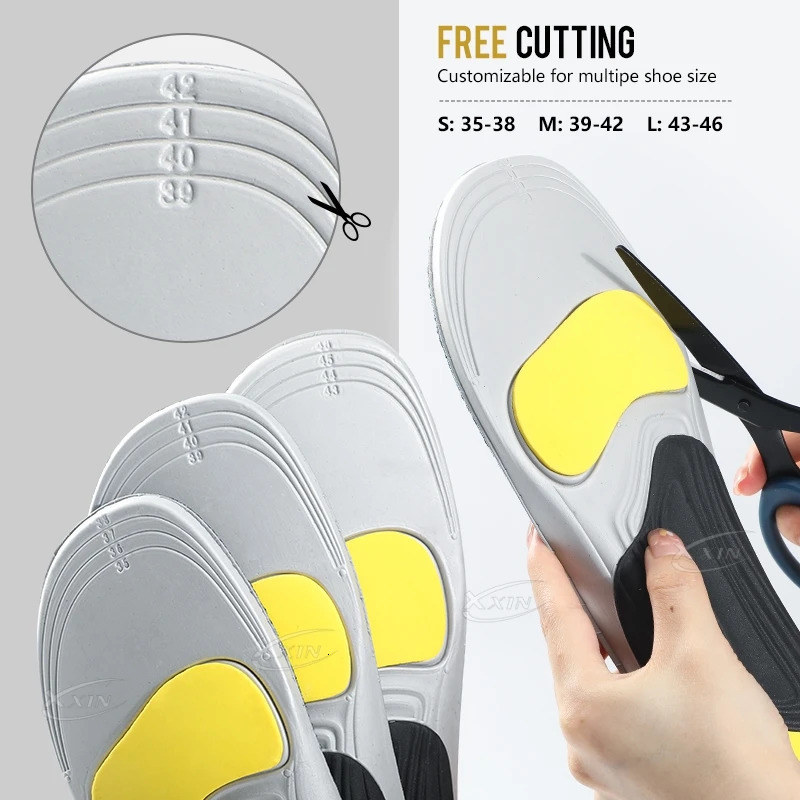 XxinEVA Sports Insoles Men Women Elastic Running Shock Absorbing Insoles Size 35251020