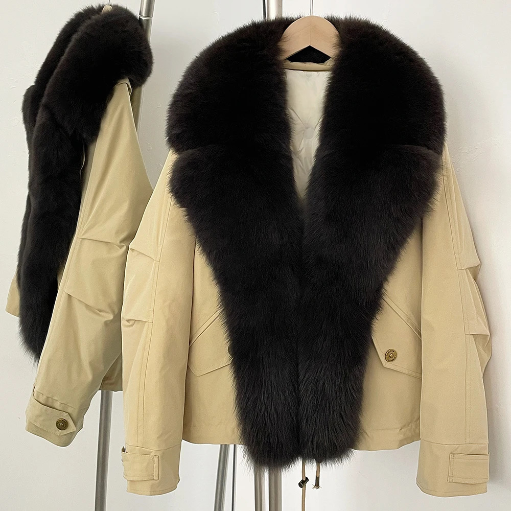 Down Jacket Women Real Fox Fur Collar Autumn 2025 Winter White Duck Down Coat Warm Puffer Jacket Female Waterproof Feathers 251024